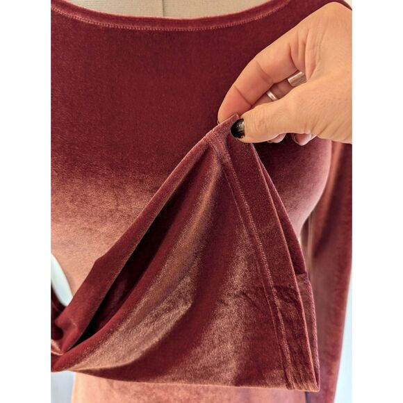 URBAN OUTFITTERS "Belle Velvet" Bell Sleeve Mauve/Pink Bodycon Mini Dress Sz. M - Picture 6 of 8